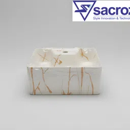 sacroz Ceramic Rectangular Countertop Wash Basin with Single Tap Hole MS-908 Table Top Basin image 3