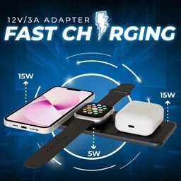 JCBL Accessories 35W Magsafe/Non-Mangsafe, Dual 15W Fast Wireless for Mobile, Watch & Airpods Charging Pad image 3