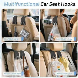 heylark mart Premium PU Leather Car Seat Headrest Hook Hanger (Pack of 1) Car Side Seat Catcher image 4