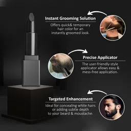 7days natural Fast Instant Hair beard Colour Touch Up Stick - Natural Black Root , BLACK image 2