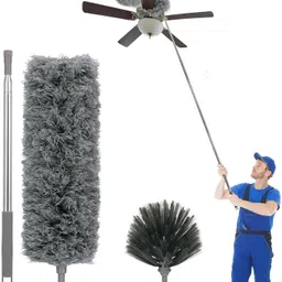 xy decor 2 In 1 Microfiber Feather Duster 3 Pcs Bendable & Extendable(Steel Handle) Microfibre Wet and Dry Broom-picture-25