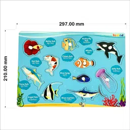 todfod Wooden Jigsaw Puzzles Fish Characters For Kids image 4