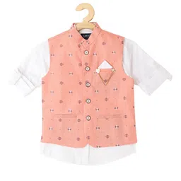 CAVIO Boys Woven-Design Cotton Nehru Jacket With Shirt-picture-43