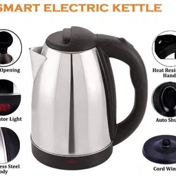 Stainless Steel Electric Heat Kettle 2.0 litres for Tea,Coffee,Milk,Water Heater Electric Kettle Multi Cooker Electric Kettle (2 L, Silver) Electric Kettle-image-1