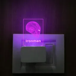 starlaser 3D Illusion ironman499 Helmet Plug Night lamp for Kids Room Decor Light Night Lamp-picture-18