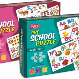 aryanseduworld Preschool Alphabet & Number Puzzle Combo Pack 2in1 set of 2 56pcs for kids 4+yrs-picture-18