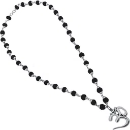 khushal enterprise Mahakal Locket with Rudraksha Mala, Trishul Damru Pendant, Spiritual Shiva mala Beads Silver Plated Brass, Wood Chain-picture-22