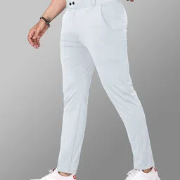 tenit Men Slim Fit Grey Lycra Blend Trousers image 3