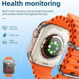 TECHIO T800 Smart watch Network supported S6 Smartwatch (Orange Strap, Free Size) Smartwatch image 2