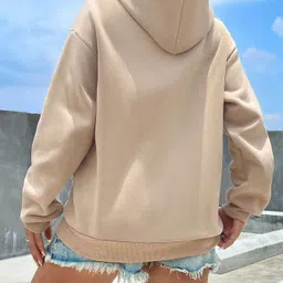 moyzikh Women Full Sleeve Solid Hooded Sweatshirt image 2