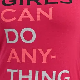 plush Women Typography Round Neck Cotton Blend Pink T-Shirt image 4