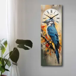 olive tree Multicolour Rectangle 24 Inches Wooden Wall Clock (Wood Peaker)-picture-22