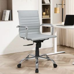 mintwud from pepperfry Katana Leatherette Executive Chair in Grey Colour-picture-12