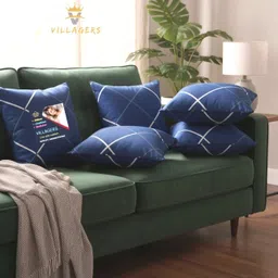 villagers Polyester Fibre Cushion Pack of 5 Abstract Premium Cushion Set | (16x16 inch) image 1