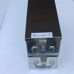 ginoset Combo Of SS Steel Jewellery Locker Cash Puja Multipurpose use Box 12 " PCS-2 Cash Box image 1