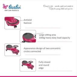 baabus Magic Car/Swing Car Ride-On Toy Car for Kids Magic Car Yellow Tricycle image 3