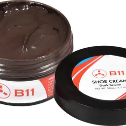 B11 Dark Borwn shoe cream for smooth Leather Formal & Oxford shoes (Dark Brown) 50ml Leather Shoe Cream-picture-27