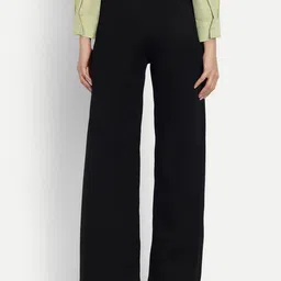 broadstar Women Loose Fit Black Lycra Blend Trousers image 3