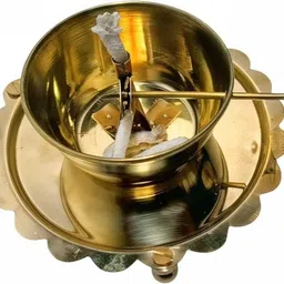 omshine Akhand Diya 100% Pure Brass Akhand Jyoti Diya (250 ML) Diwali Diya Brass Table Diya image 4