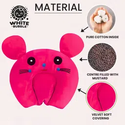 white bubble Mustard Seeds Baby Pillow Pack of 1 Animals Rai Pillow Velvet, Baby Head Shaping Takiya Soft Pillow Infant image 5