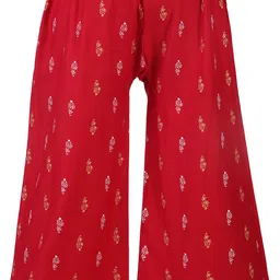 areeba collection Pack of 2 Women Loose Fit Red, White Viscose Rayon Trousers image 2