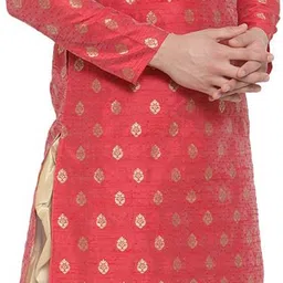 over crowd Men Jacquard Kurta Dhoti Set image 3
