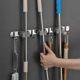 brandstore Silver Steel Broom Holder-picture-10