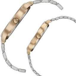 Sonata Bandhan Analog RoseGold Dial TwoToned SS Strap Couple Watch Analog Watch - For Couple NT7710587050KM02 image 4
