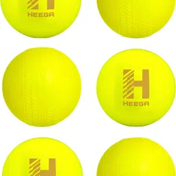 heega Green Non Toxic Plastic Cricket Ball (80 Gm Per Ball) Netball - Size: 4 image 1