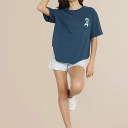 tromko Pack of 2 Women Printed Round Neck Pure Cotton Multicolor T-Shirt image 5