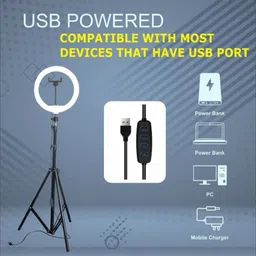 ZAXART Professional 10 inch with Stand for YouTube | Photo Shoot Tripod, Tripod Kit Ring Flash image 3