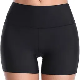 curvyknot Solid Women Black High Waist Shorts-picture-11
