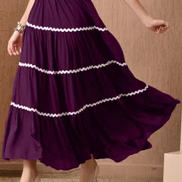 amar fashion Women Solid Flared Purple Skirt-picture-33