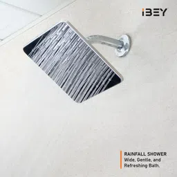 ibey 6-Inch Square Overhead Rain Shower | High-Pressure Bathroom Shower Head Fixed Mount image 5