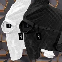 combraided Men Regular Fit Self Design Spread Collar Casual Shirt image 3