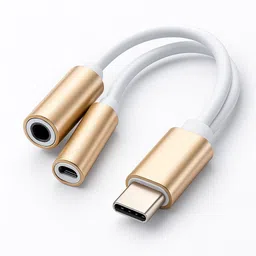 Nizix WHITE AND GOLD Dual Connect Audio Jack WHITE AND GOLD Phone Converter-picture-20