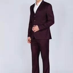 park avenue Men 3 PCS SB2 BTN NOTCH CLR SUIT - S.SLM FIT Self Design Suit image 2