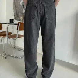 white leapard Men Loose Fit Mid Rise Grey Jeans image 2