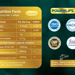 powerlift Omega3 Fish Oil 1000mg + Multivitamins for Healthy Heart, Brain, Bones, Joint Care image 2