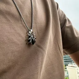 rappersshop Gothic Spider Pendant Locket With Chain Sterling Silver Stainless Steel Pendant Set image 2