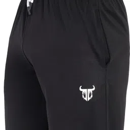 go devil Men Solid Black Track Pants image 4