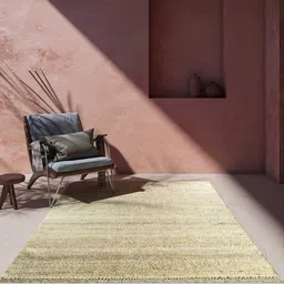 jaipur rugs Ivory Solid Wool 8 ft x 10 ft Hand Knotted Carpet image 1