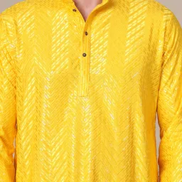 adhirajan Men Chikan Embroidery Viscose Rayon Straight Kurta-picture-28