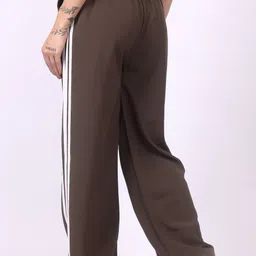 aileyis Pack of 2 Women Striped Blue, Brown Track Pants image 3