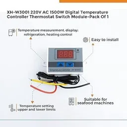 sg flash W3001 220V 10A LED Temperature Controller with Thermostat Control Switch Temperature Sensor and Controller Electronic Hobby Kit image 5