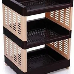 randal Utensil Kitchen Rack Multipurpose Use 3 Compartments Plastic Rack for Office, Kitchen and General Use ( Brown , Beige ) Plastic-picture-19