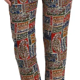 jaipur attire Women Regular Fit Multicolor Cotton Blend Trousers-picture-39