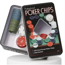 nickspool Casino Style Poker Chips Set, 100 Pieces, with Dealer Button-picture-48