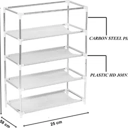 flipkart perfect homes studio 4 Shelf Plastic Pipes & Cover PP Collapsible Wardrobe image 3