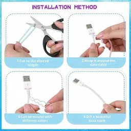 JAZX 1.5m Spiral Triple Entire Charging Cable Spiral for All Android Cable Protector image 4